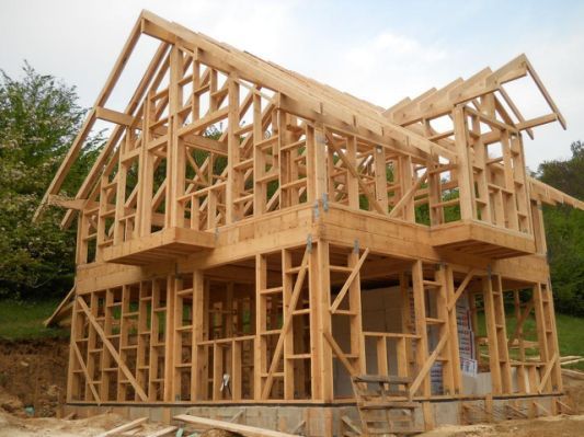 Two-story structure framing by Hillstar Construction