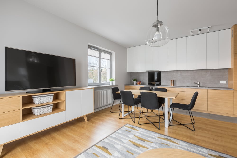 Modern ADU interior with open kitchen and living space